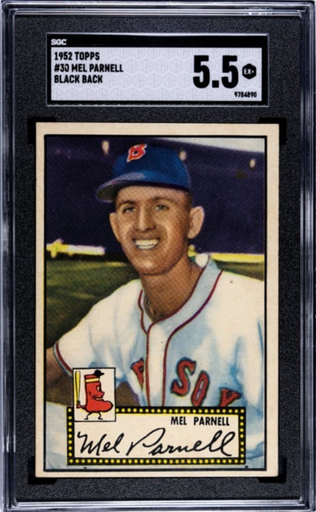 1952 Topps Mel Parnell #30 SGC 5.5 Black Back Boston Red Sox Baseball