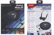 Aiwa Flashback Audio Kit Black Retro Handheld CD MP3 Player Wired Headphones