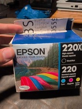 Epson 220XL Black  220 CMY T220XL-BCS Genuine Ink Cartridges Combo Exp. 2026