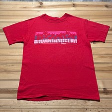 Vintage Hawaii Palm Trees Tropical Single Stitch Graphic Souvenir T-Shirt Large