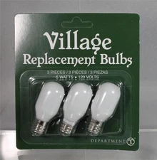 Department 56 - VILLAGE REPLACEMENT BULBS - Oval Set of 3 - NEW - 56.99244