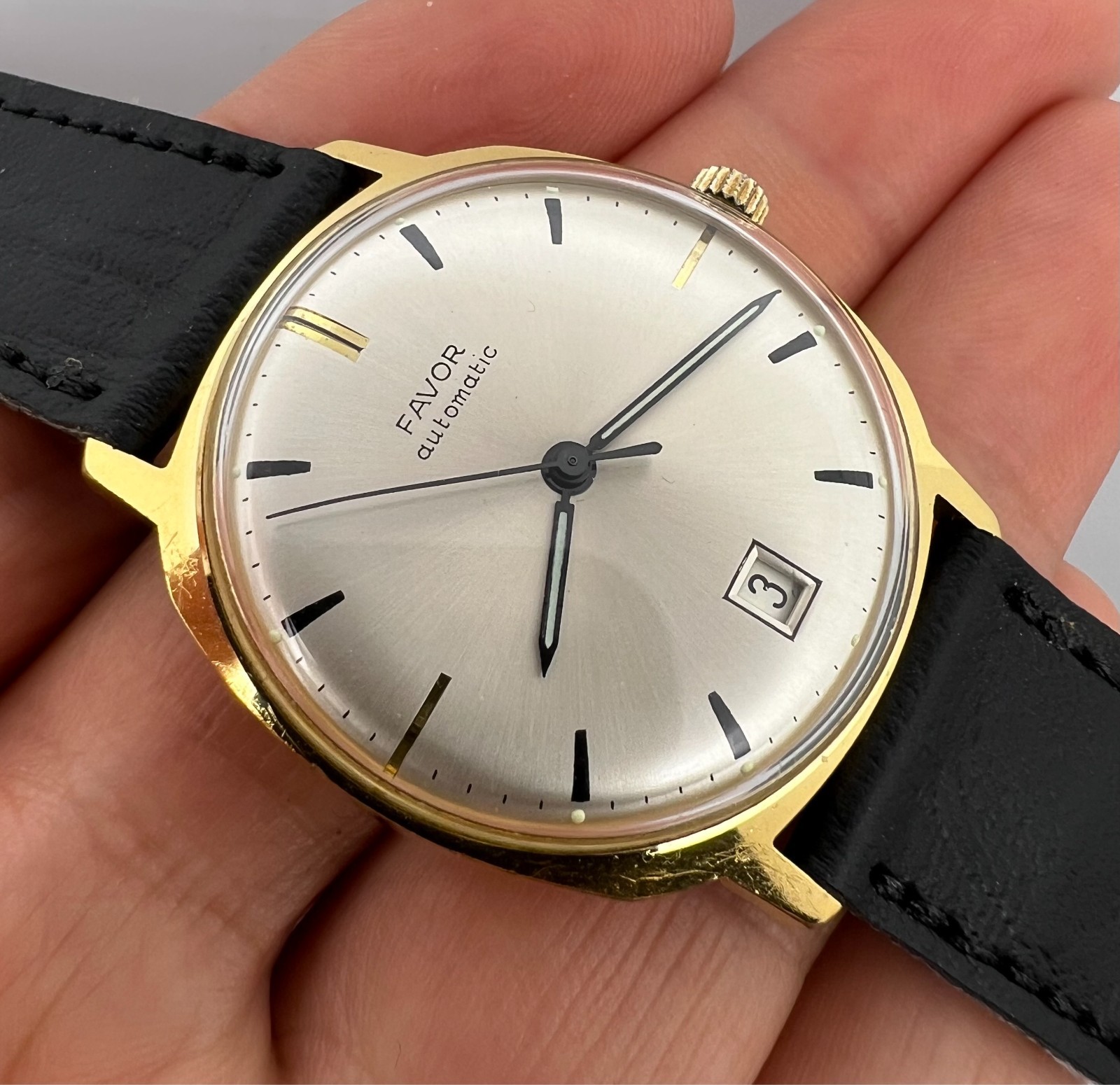 Vintage Men's FAVOR ETA 2472   AUTOMATIC  Made in Germany GOLD PLATED