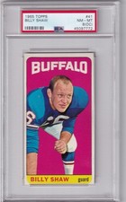 1965 Topps Football, Billy Shaw #41, PSA-8oc (huge selection of 1965 FB PSA)