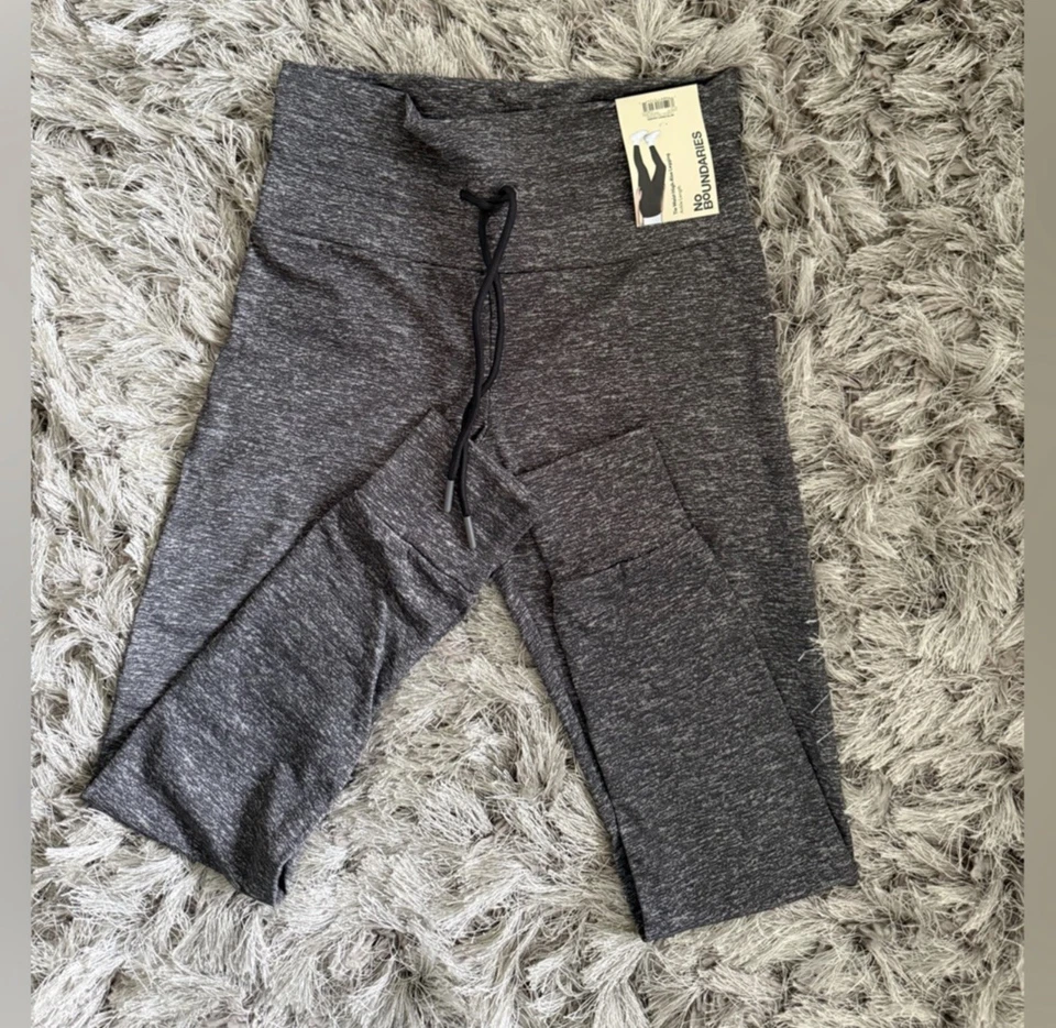 Leggings No Boundaries para mujer de tiro alto hasta el tobillo con corbata delantera. Paquete de 2 Foto 3 de 4