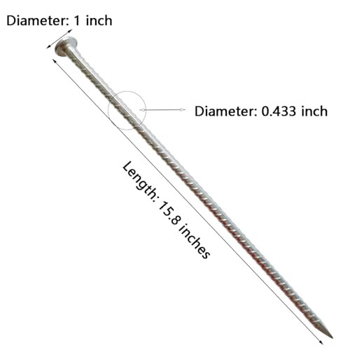 16 Inch Rebar Stakes 14 Pack - 0.5 Inch Diameter Threaded 16IN 14 Pack