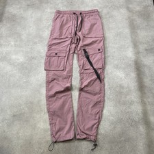 Novamen Cargo Trousers Mens Large Streetwear Lightweight Tech Pants, Pink