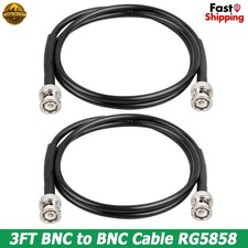 RG58 Coaxial Cable BNC Male to BNC Male Connectors 50 Ohm 3Ft RF Low Loss 2 Pack