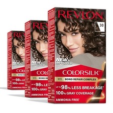 Revlon ColorSilk Permanent Hair Color 30 Dark Brown Pack of 3 