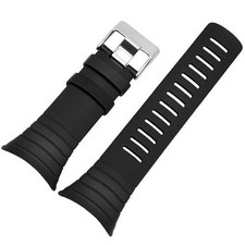 35mm Watch Strap for SUUNTO CORE Black Silicone Rubber Replacement Sports Band