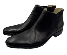 Kenneth Cole Clean Slate Mens Chelsea Boots Black Leather Size 14 M Square Toe