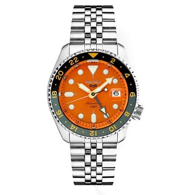 New Seiko 5 Sports 42.5mm Orange Dial Stainless Steel Men's Watch SSK005