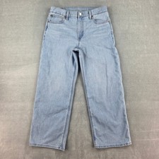 American Eagle Stovepipe Jeans Womens 6 Short High Rise Light Wash Stretch Blue