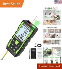 Precision 400Ft Laser Measure with 33Ft Cross Line Laser & Smart Voice Guidance