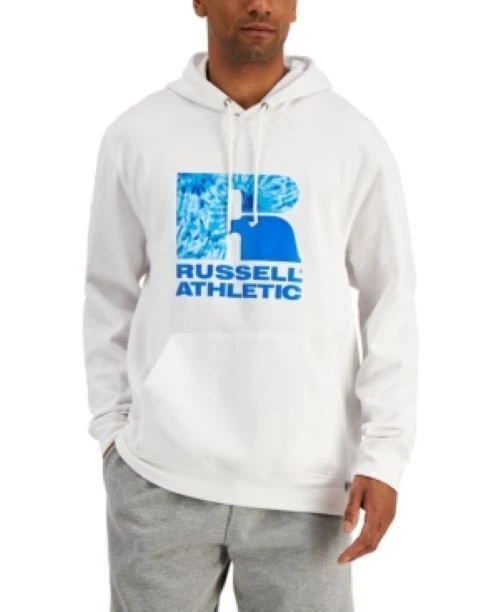 Толстовка с капюшоном мужская Russell Athletic Santiago с логотипом белая-XL - Изображение 2 из 4