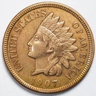 1907 Indian Head Penny Cent Extremely Fine (XF) Cleaned