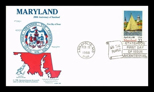 US COVER MARYLAND STATEHOOD BICENTENNIAL FIRST DAY ISSUE GAMM CACHET