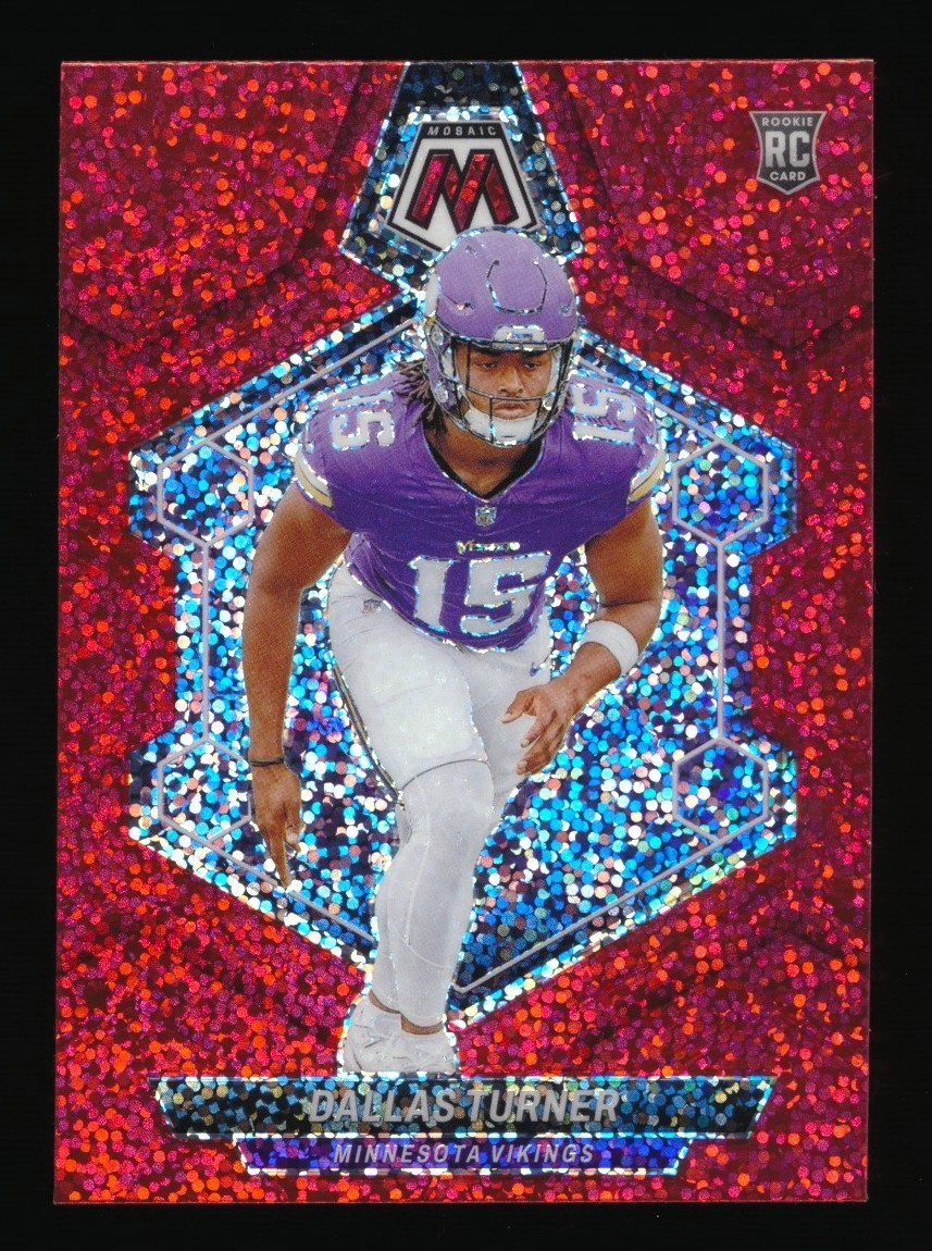 2024 PANINI MOSAIC DALLAS TURNER RED SPARKLE PRIZM ROOKIE #317 MINNESOTA VIKINGS