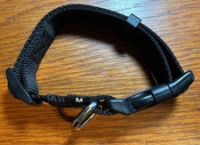 Medium Dog Collar Black Adjustable Nylon Plastic Snap "CLEARANCE PRICED"