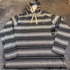 Billabong Cedros Hooded Long Sleeve Pullover Hoodie Mens Medium Black Gray NWT