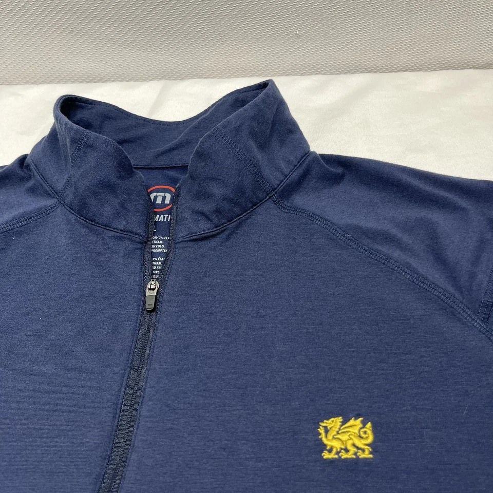 Camisa Pullover de Golf Travis Mathew 1/4 Cremallera Para Hombres XL Azul Elastizada Rendimiento -Logo Foto 3 de 4