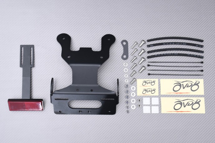 Support plaque AVDB et catadioptre pour road trip Transalp