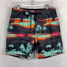 VTG Billabong Board Shorts Men M Black Green Palm Sundays Recycler Beach Summer