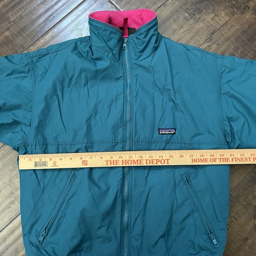 Patagonia Jacket Mens Medium Fleece Lined Bomber 90s Retro Teal Green Vintage - Picture 7 of 8