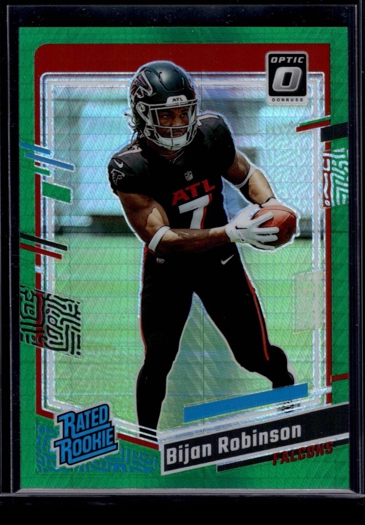 2023 Donruss Optic Bijan Robinson #206 Rated Rookie Green Hyper Prizm (RC)