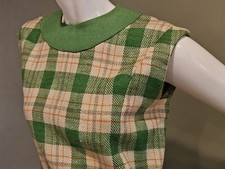 Vintage 1960s Green Plaid Babydoll Mini Shift With Belt And Pockets- Boden Vibes