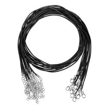 10 Pack 24" Waxed Necklace Cord, 1.5mm Bracelet Cord with Lobster Clasp Black 