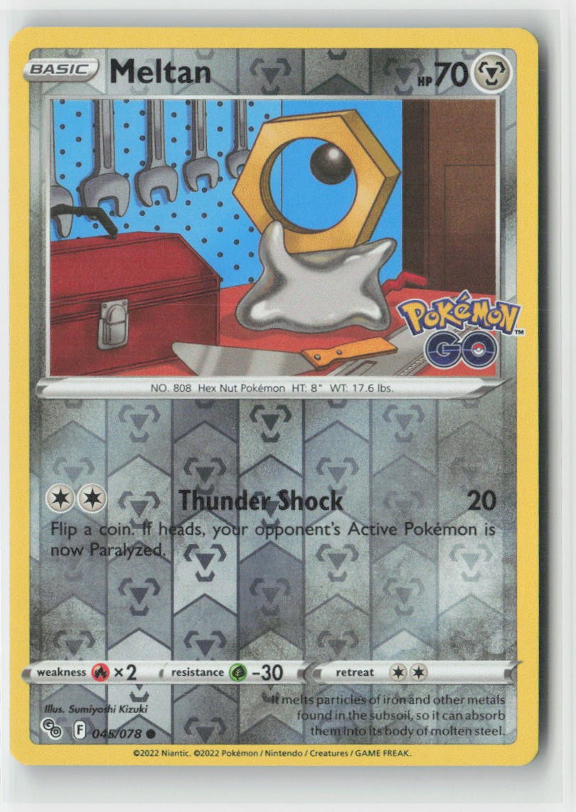 Meltan 045/078 Common Pokemon GO Pokemon Reverse Holo Near Mint