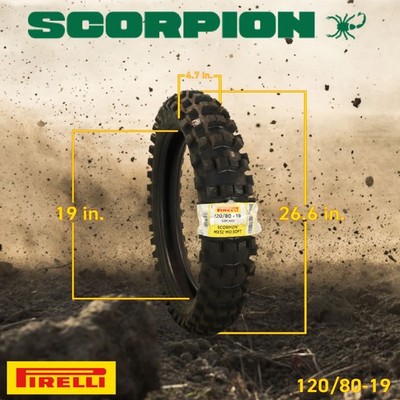 Pirelli Scorpion MX 32 Mid Soft 120/80-19 Rear Dirt Bike Tire with