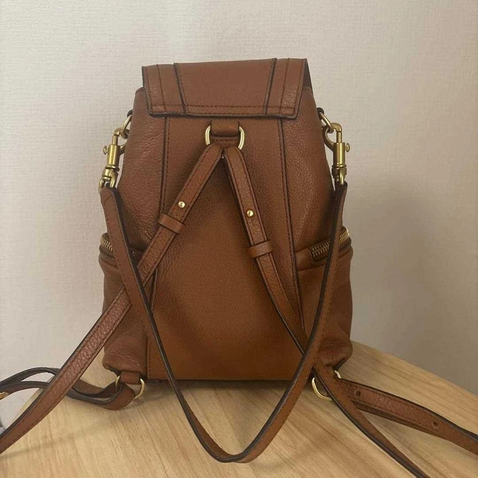 See by Chloe Backpack Shoulder Bag Logo Leather Brown women's USED FROM JAPAN - Image 3 of 4