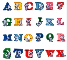 Snoopy  Alphabet Letters A-Z Embroidered Patch Iron On Sew On Sold Individually
