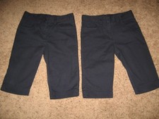 2 Girls Navy Knee Length Shorts Lot Size 10 IZOD Uniform Wear School Uniform