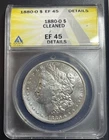 1880 O Morgan Silver Dollar ANACS EF 45 "Cleaned" with Details.