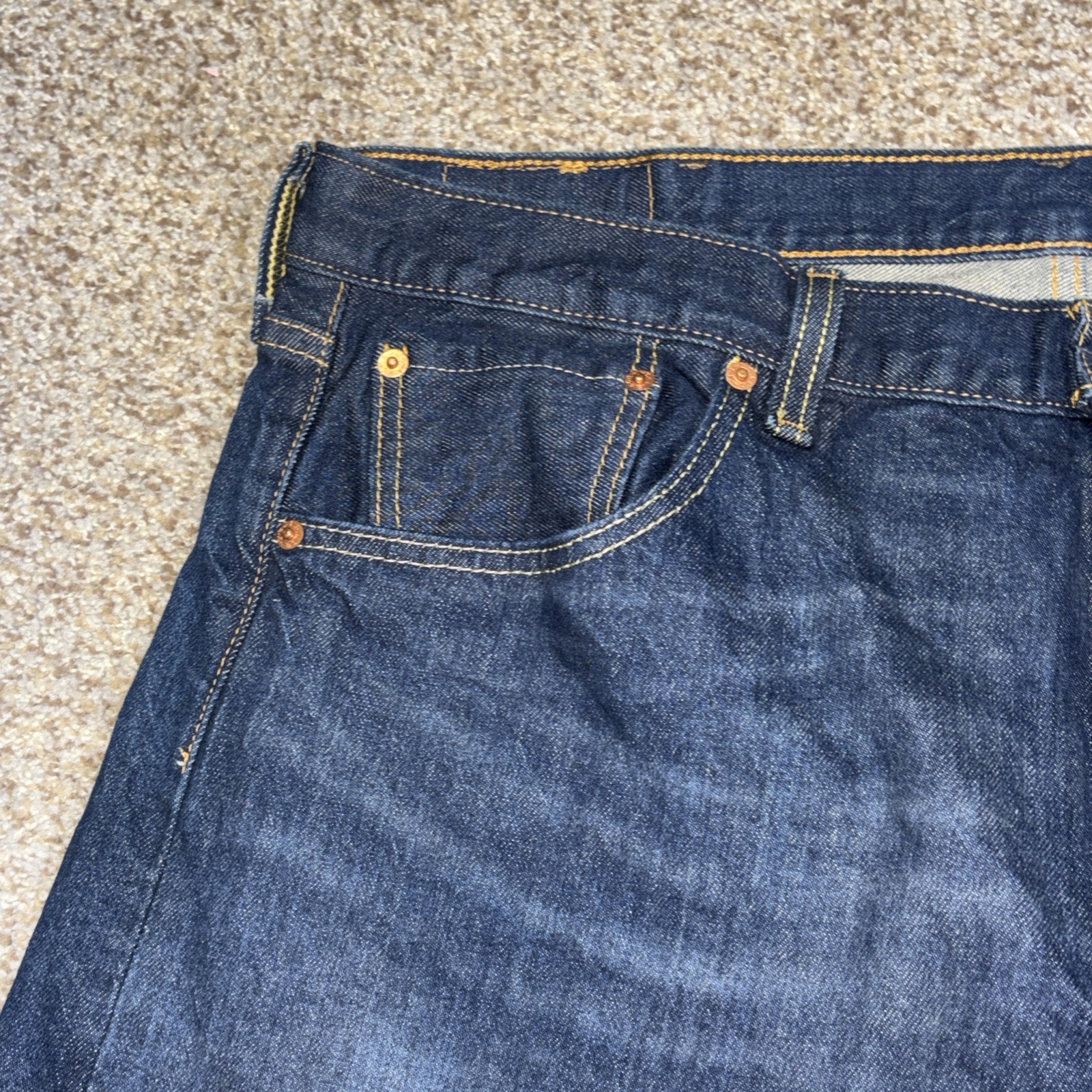 Levi's 501 Jeans Straight Leg Button Fly Denim Blue Mens Size 40x34 Fits 39 X 33 - View 3