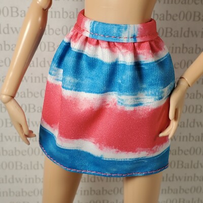CREATABLE WORLD ~ BOTTOM ~ BLUE PINK STRIPE SKIRT FITS 11.5'' MODEL MUSE DOLL