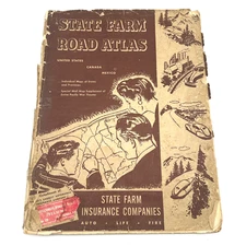 *VERY RARE* Vintage 1940 State Farm Road Atlas US Canada Mexico & Pacific War