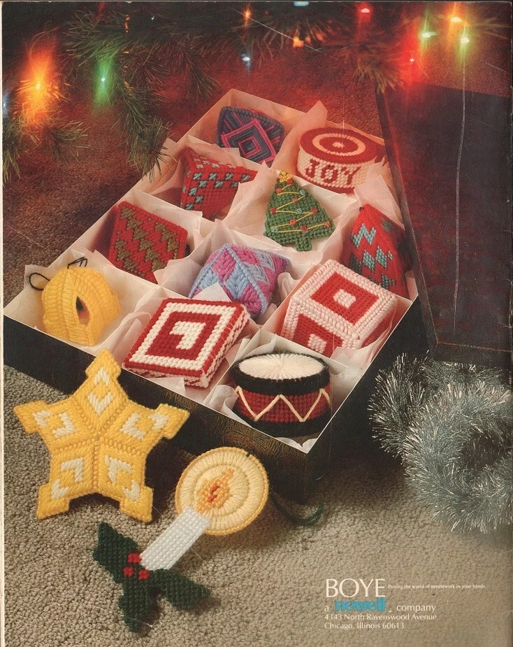 Boye EZ-Count Plastic Canvas Christmas Ornaments 26 Needlepoint Projects 1982 - Image 2 of 2