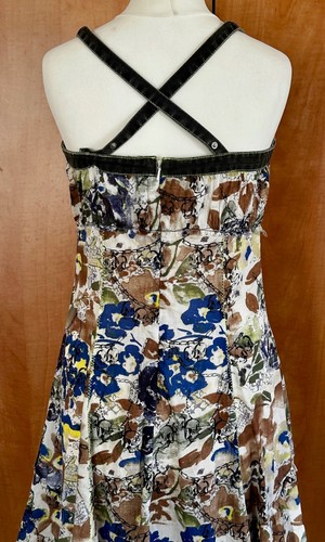 Abito estivo Firetrap blu verde grazioso floreale taglia S 100% cotone grazioso - Foto 8 di 14