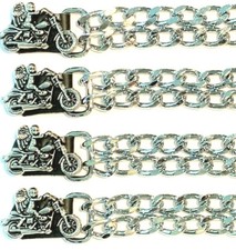 4 MOTORCYCLE ANGEL DIAMOND CUT CHROME CHAIN VEST EXTENDERS USA MADE