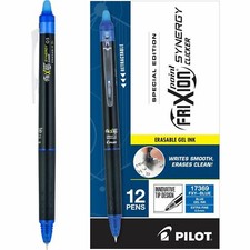 Pilot FriXion Synergy Clicker Erasable Gel Pens 0.5mm Extra Fine Blue Ink 12pk