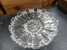 Vintage Beautiful Art Glass Round 12" Cake Dish Pedestal Style Blenko? Chip