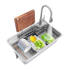 304 Stainless Steel Inset Kitchen Sink Set Laundry Sink Tap set W/ Faucet Kit