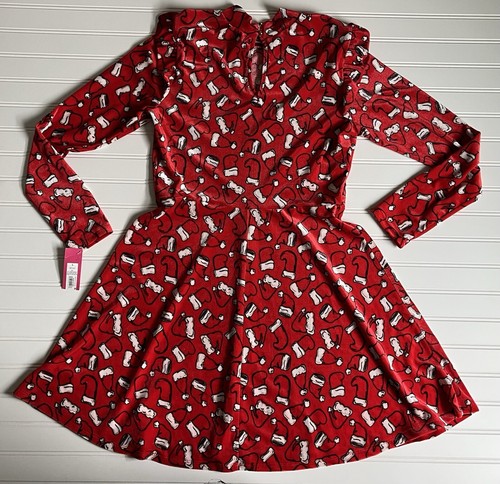 Xhilaration Christmas Dress Large Santa Hats Stockings Velvet Ruffles Red Xmas - Picture 7 of 10