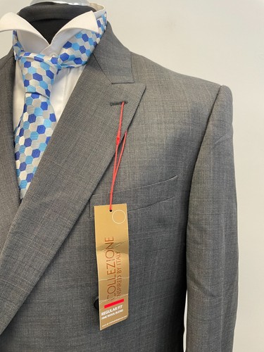 M & S SUIT JACKET/BLAZER WOOL BLEND IN GREY CHECK 42R BNWT - Picture 2 of 7