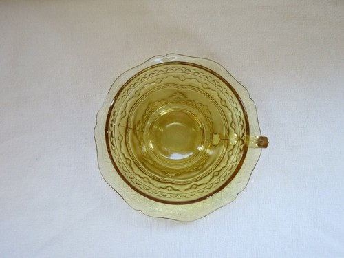 Vintage Federal Patrician Spoke Amber Cup and Saucer - 1 - Picture 3 of 4