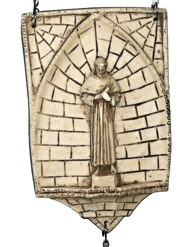 Rosario de pared grande Italia piedra tallada alabastro católico vintage años 60’s - Imagen 3 de 8