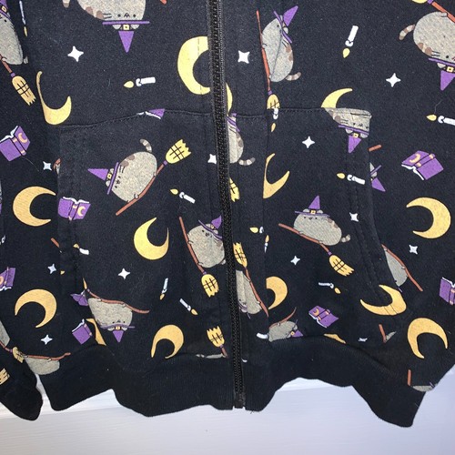 CultureFly Women's Pusheen Witch Cat Hoodie Size M Black Halloween Cotton Blend - Picture 4 of 6